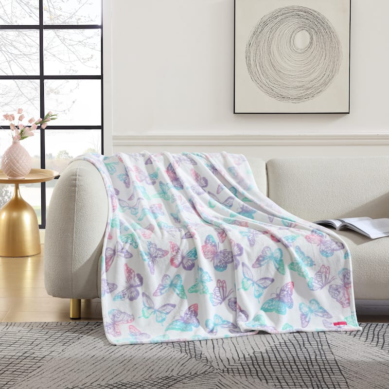 Betsey Johnson Printed Ultra Soft Plush Fleece Throw Blanket