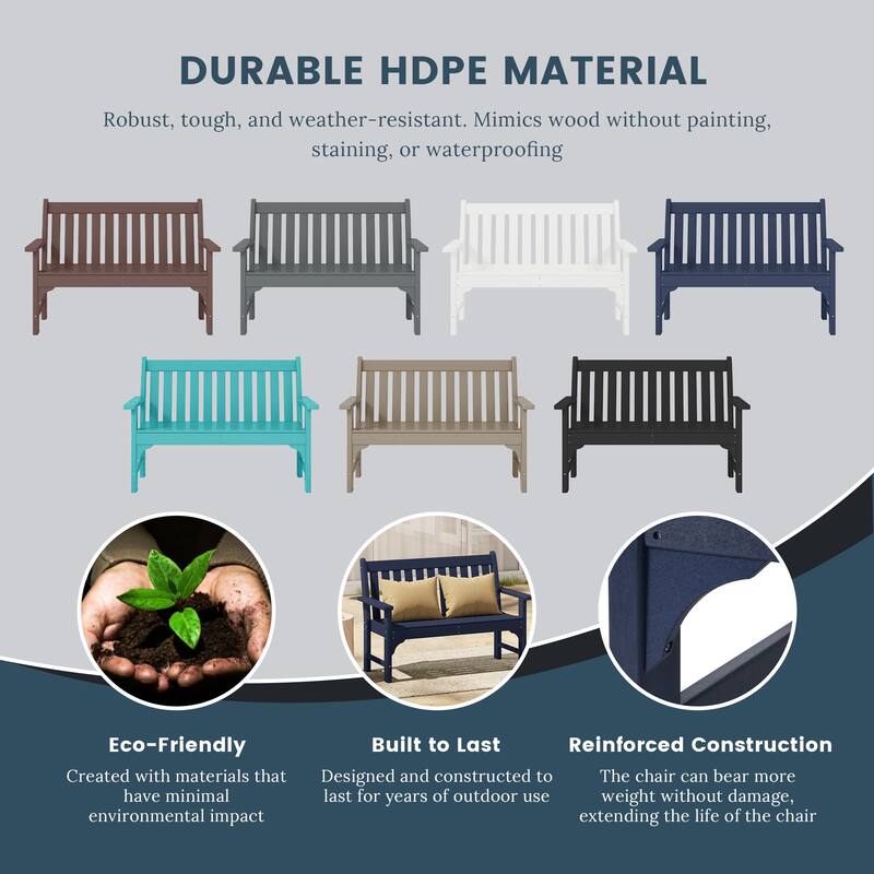 Laguna Poly 51 Inch Garden Bench