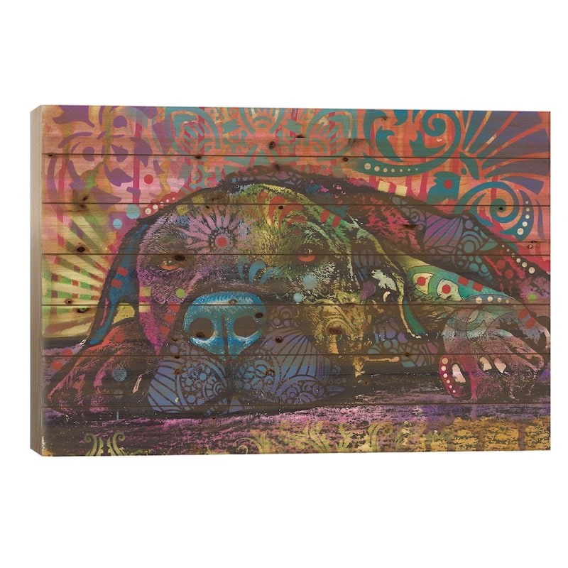 Lay Down Print On Wood by Dean Russo - Multi-Color - 26x40x1.5