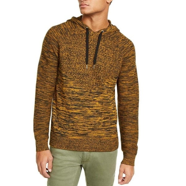 INC Mens Sweater Black Gold Splendor Size XL Hooded Marled Knit Spacedye. Opens flyout.