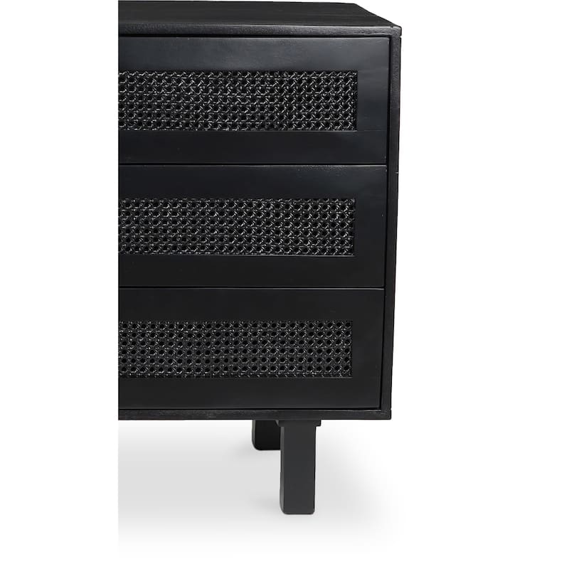 Aurelle Home Ashlyn Mid-Century Natural Mango Wood 3-Drawer Chest