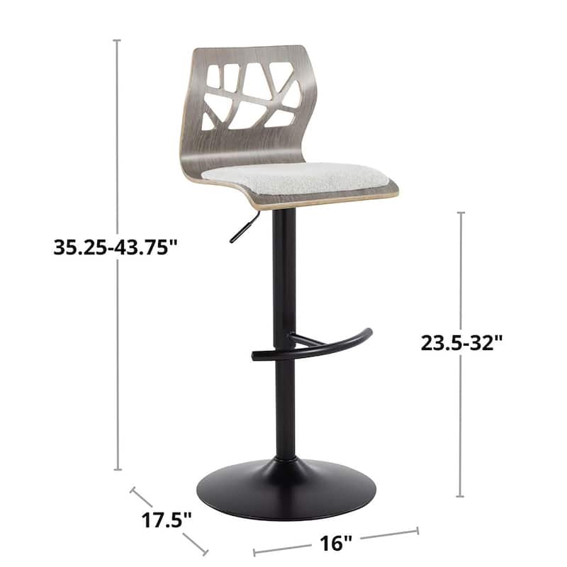 Carson Carrington Sala Adjustable Bar Stool with Rounded T Footrest (Set of 2)