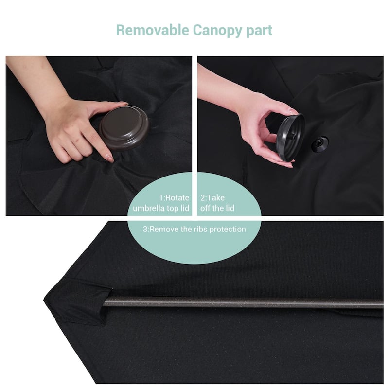 Bonosuki 7.5Ft Patio Market Umbrella Weather-Resistant Table Umbrella