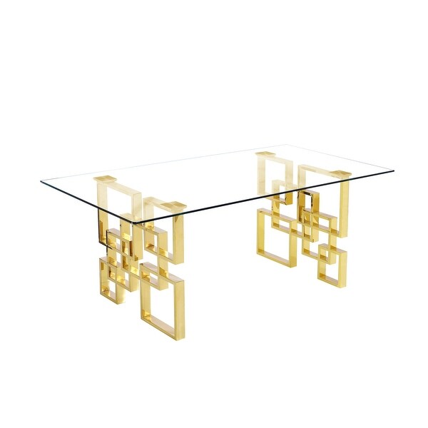 Rectangular Table with Glass Top Transparent Tempered l.150 p.90 h.75 