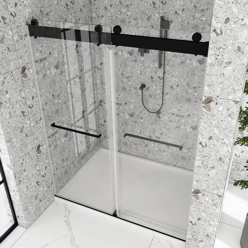 60"/72" Double Sliding Frameless Shower Door with Buffer