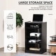 preview thumbnail 4 of 10, HOMCOM 5-Tier Media Stand Cabinet with 3-Level Adjustable Shelves, Tempered Glass Doors, and Cable Management, Black