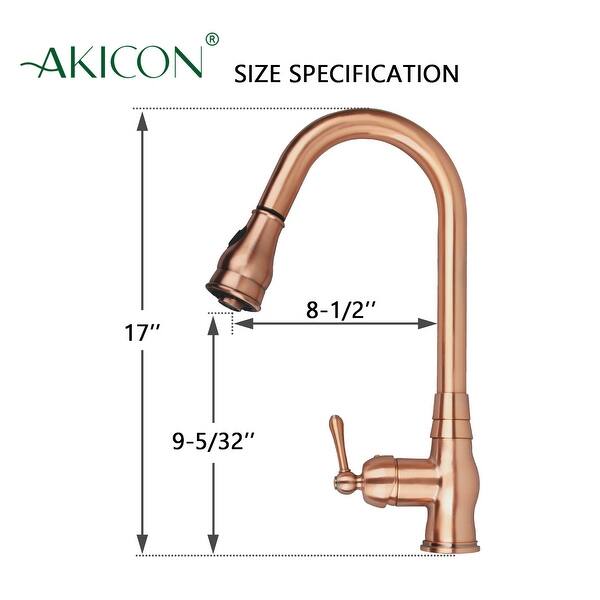 Copper Kitchen Faucet with Single Handle and Pull Down Sprayer On