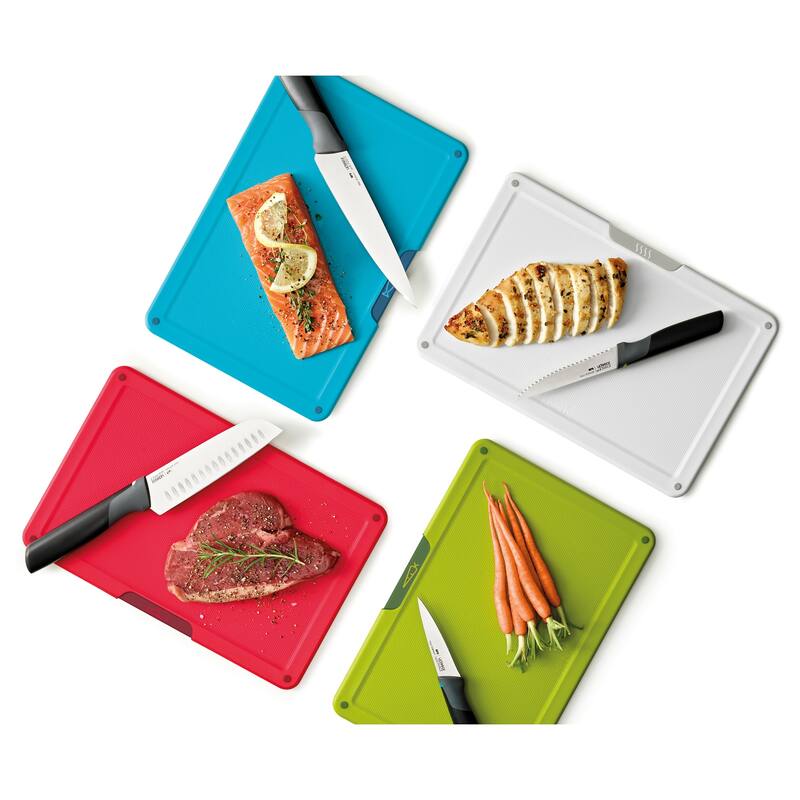 Joseph Joseph Folio Icon Steel 8-piece Knife & Cutting Board Set with Stainless Steel Case