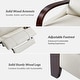 preview thumbnail 8 of 17, Alex Mid-century Modern Genuine Leather Manual Recliner with Wooden Curved Arms