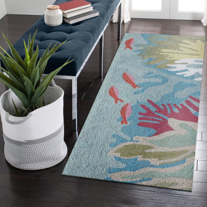 Liora Manne Ravella Ocean View Indoor/Outdoor Rug Blue 2' x 5' - 2' x 5'
