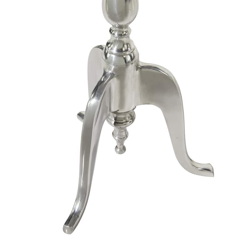 Aluminum Metal Side End Accent Table - Silver - Roche River Decor