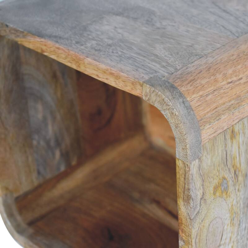 Artisan Furniture Solid Wood Oak-ish Floating Open Nightstand, Shelfs