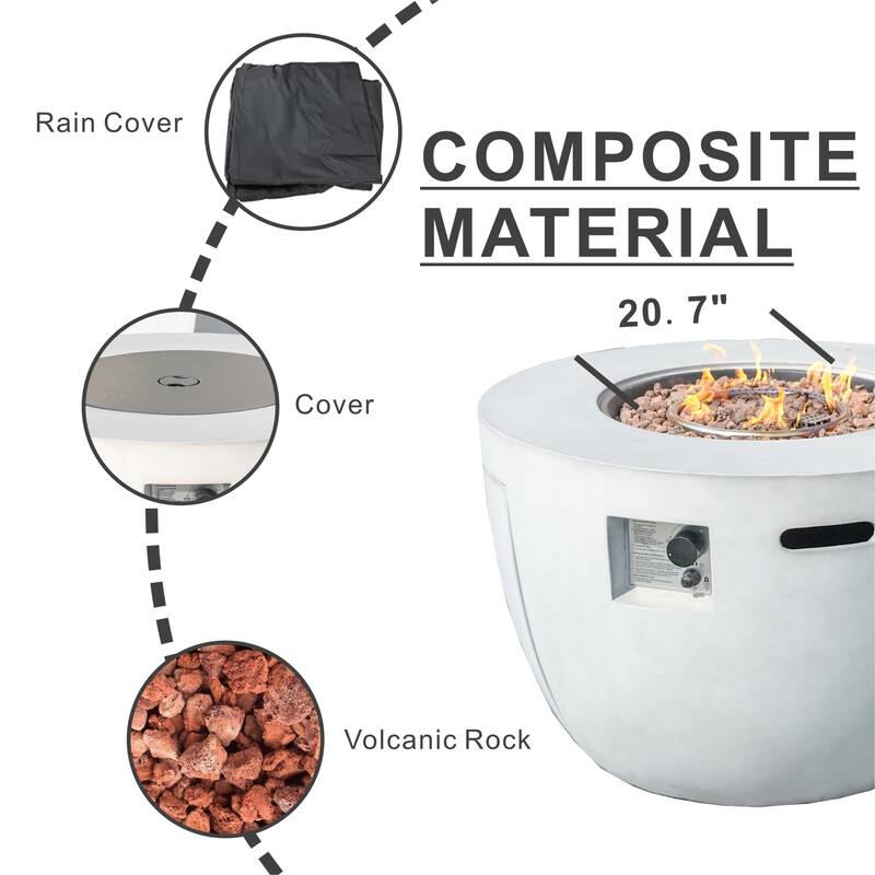 50,000 BTU Terrafab Multifunctional Composite Fire Pit Table