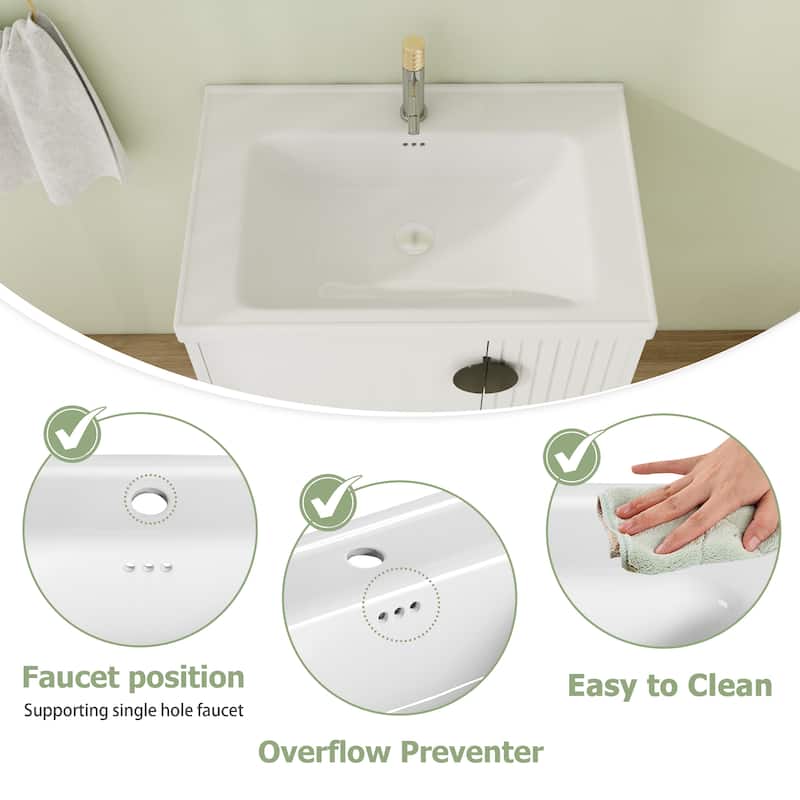 28" Floating Bathroom Vanity with Sink,Wall Mounted Bathroom Vanity with Soft Close Door