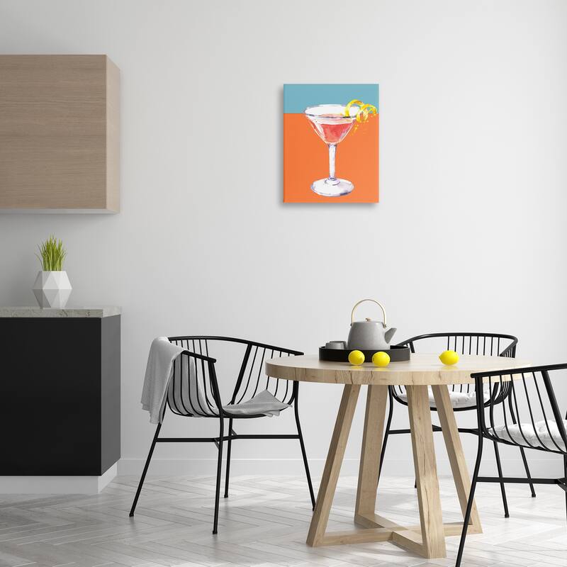 Stupell Cocktail on Blocked Hues Canvas Wall Art Design By Susan Jill