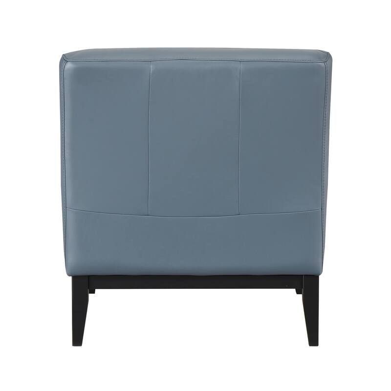 Hayes 28.5" Leather Accent Chair - Black Finish Solid Wood Legs