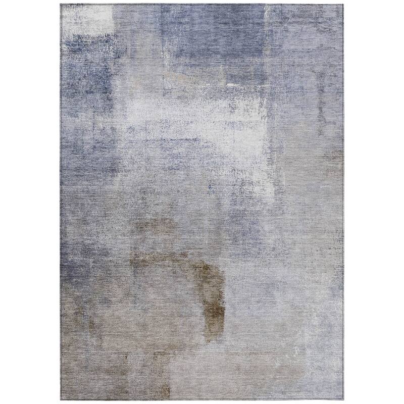 Machine Washable Indoor/ Outdoor Chantille Solid Ombre Rug