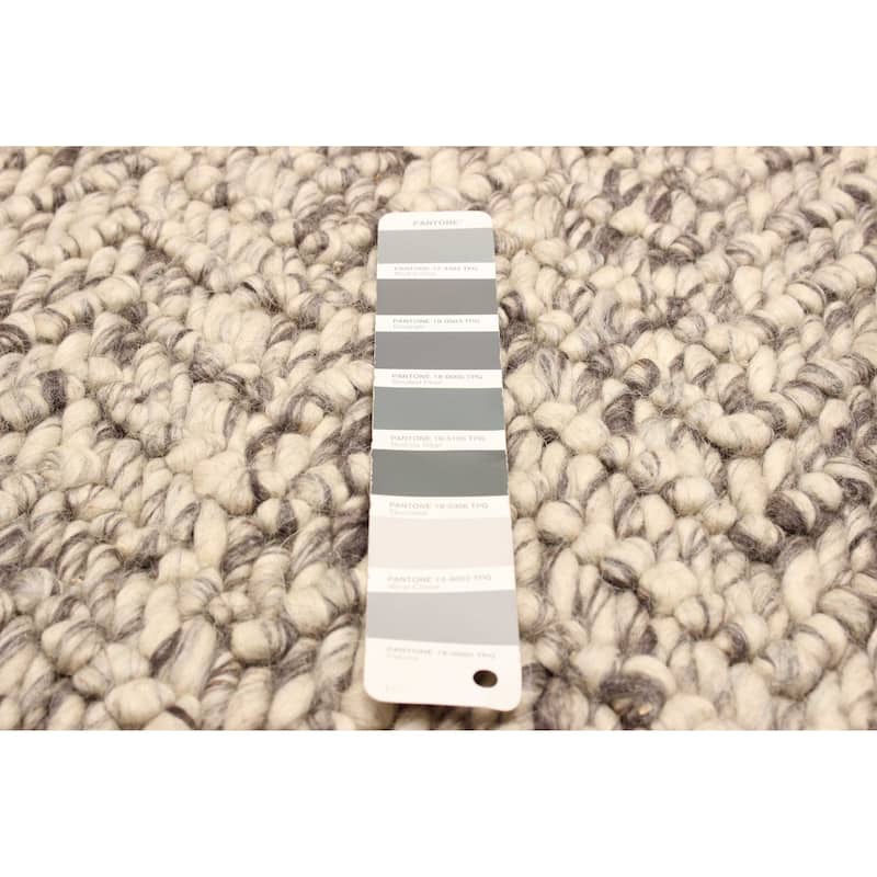 ECARPETGALLERY Braid weave Sienna Grey Wool Rug - 5'4 x 7'5