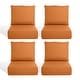 preview thumbnail 78 of 103, Pocassy 22"x24"x6" Thick Cushions Pillows Indoor & Outdoor Cushion 4 Set Seat & Back Cushion - Orange Cushion