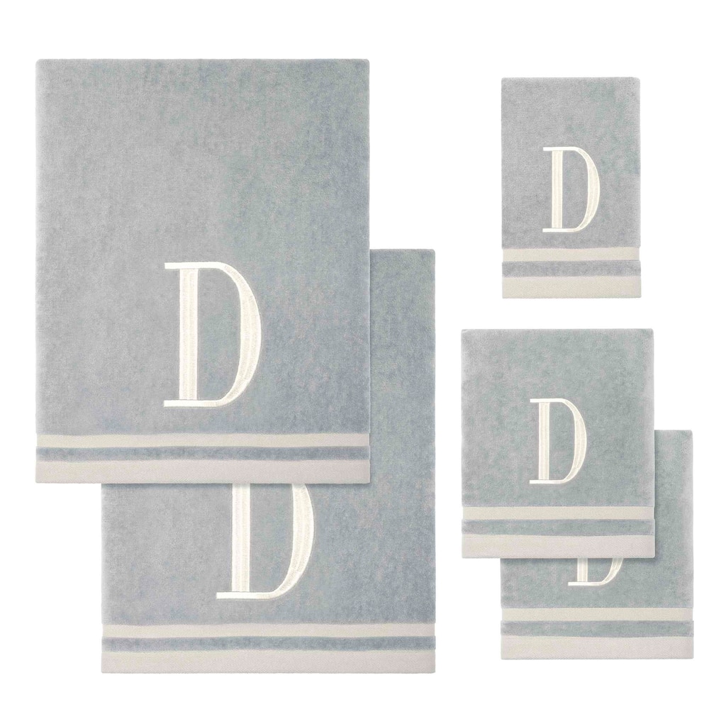Avanti Linens GRY/IVR Monogram 5-Piece Towel Set