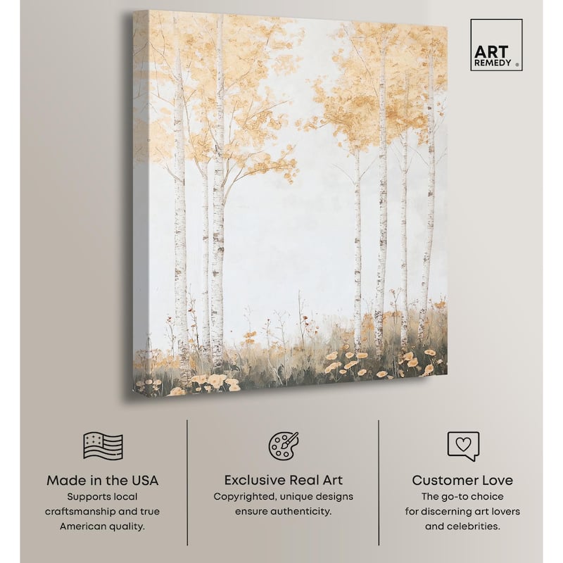 Pale Birch Reverie Canvas by Art Remedy, Gallery Wrapped