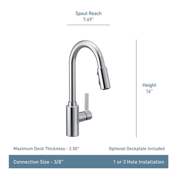 Moen Genta LX Pull-Down Spray Kitchen Faucet with PowerClean - Bed