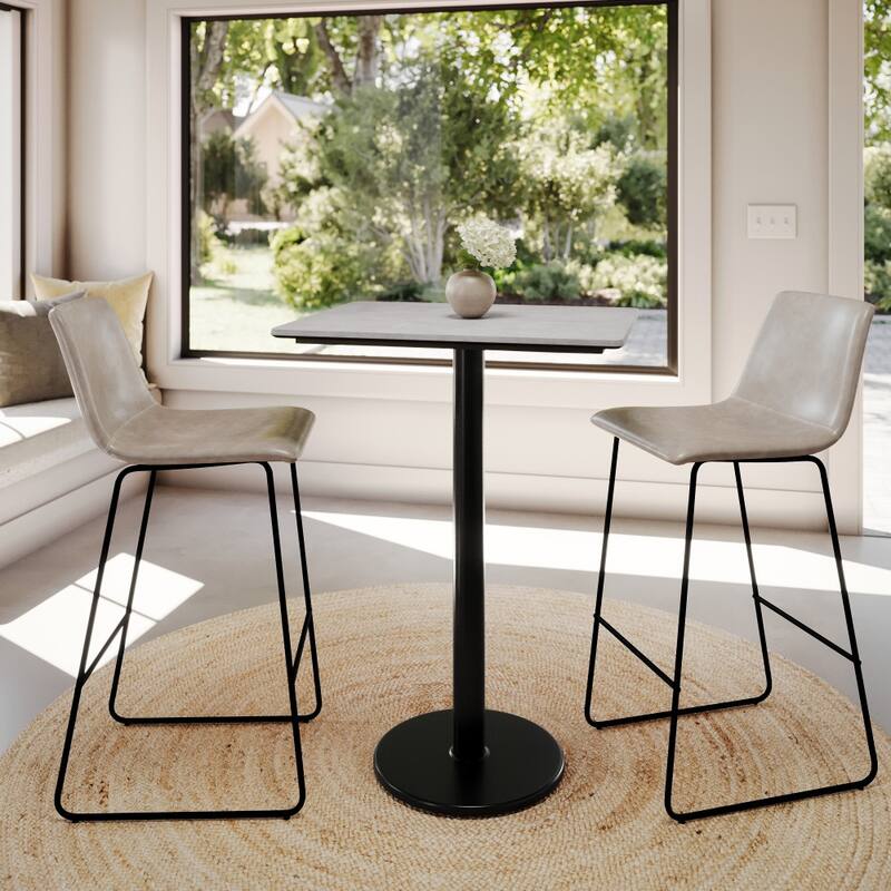 Commercial HPL Tabletop with Bar Height Round Base - 29.75"W x 23.75"D x 42"H