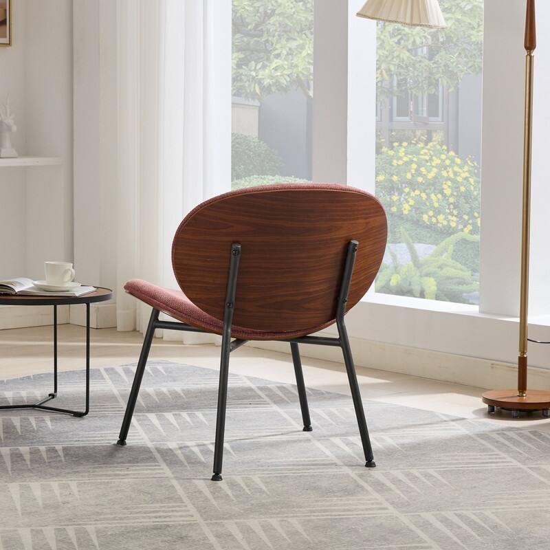 Mid-Century Modern Shell Accent Chair with Tripod Base in Walnut Finish