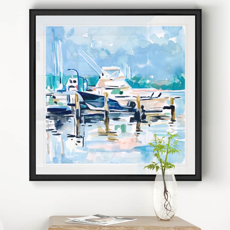 Watercolor Marina II -Black Framed Print