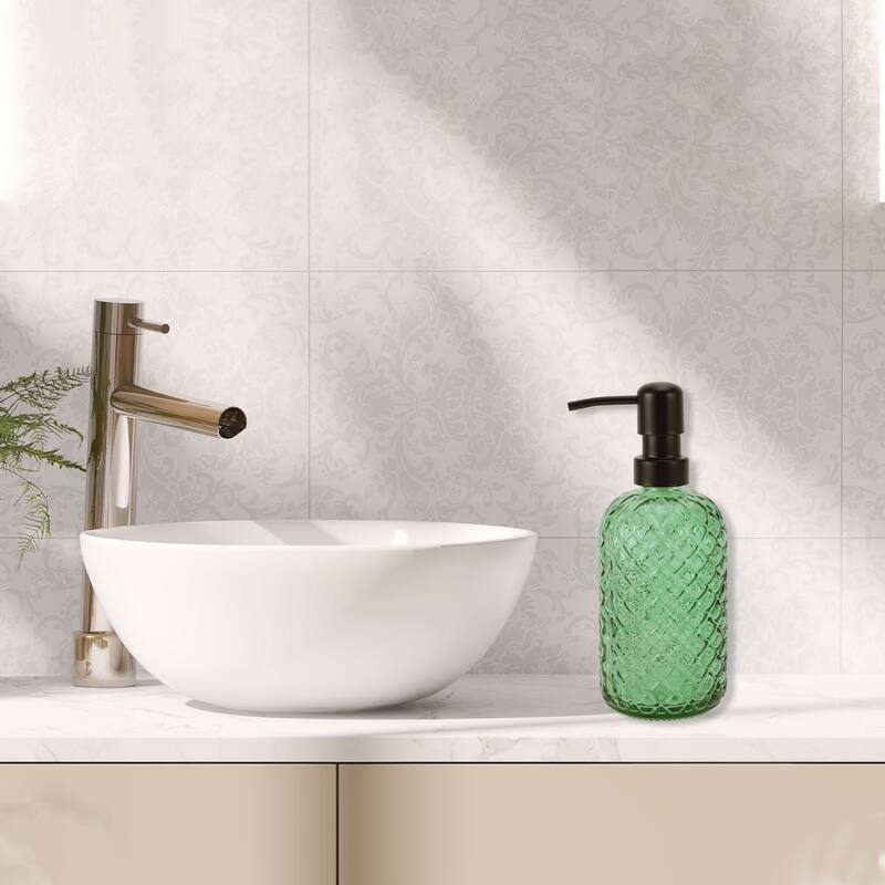 Simple Cylindrical Soap Pump Dispenser for Bath 400ml 1 Pcs - Green Black