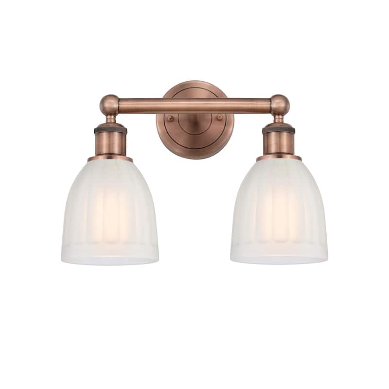 Innovations Lighting 616-2W-12-15 Brookfield Vanity Brookfield 2 Light - Antique Copper / White