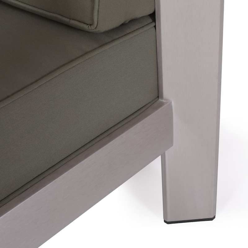 Aviara Outdoor Aluminum Club Chair with Cushions by Christopher Knight Home