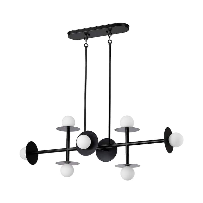 Modern 8-Light Sputnik Linear Island Chandelier