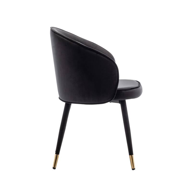Porthos Home Pru Velvet Dining Chairs with Gold Trim, Set of 2