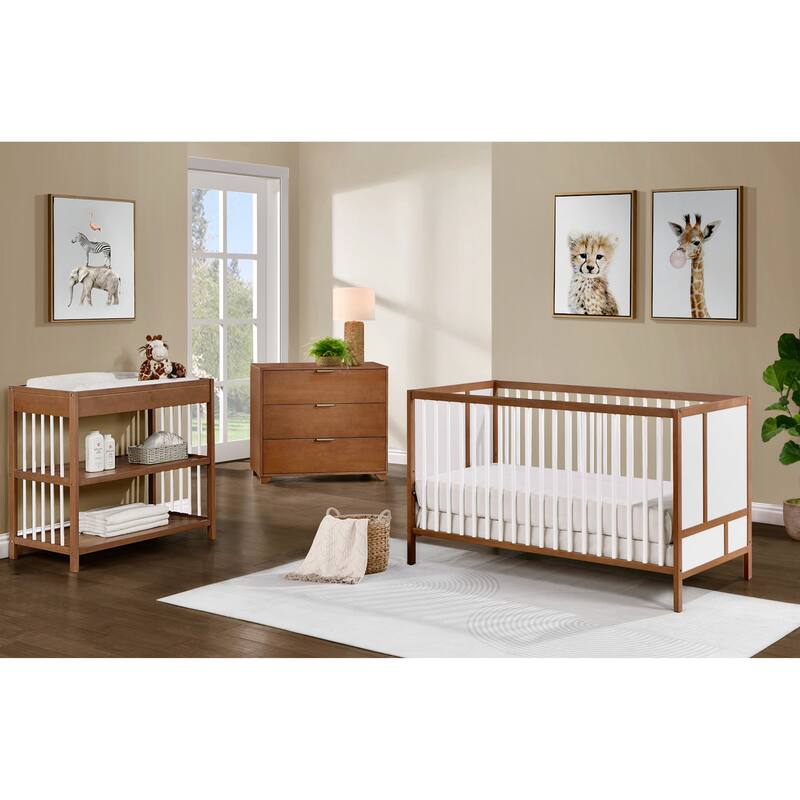 Suite Bebe Pixie Finn 3-in-1 Convertible Crib - Washed Natural White