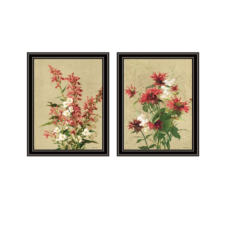 Trendy Decor 4U "Meadow Flowers 2 & 3" Printed Framed Wall Art by Stellar Design Studio - Multi - 14 x 18