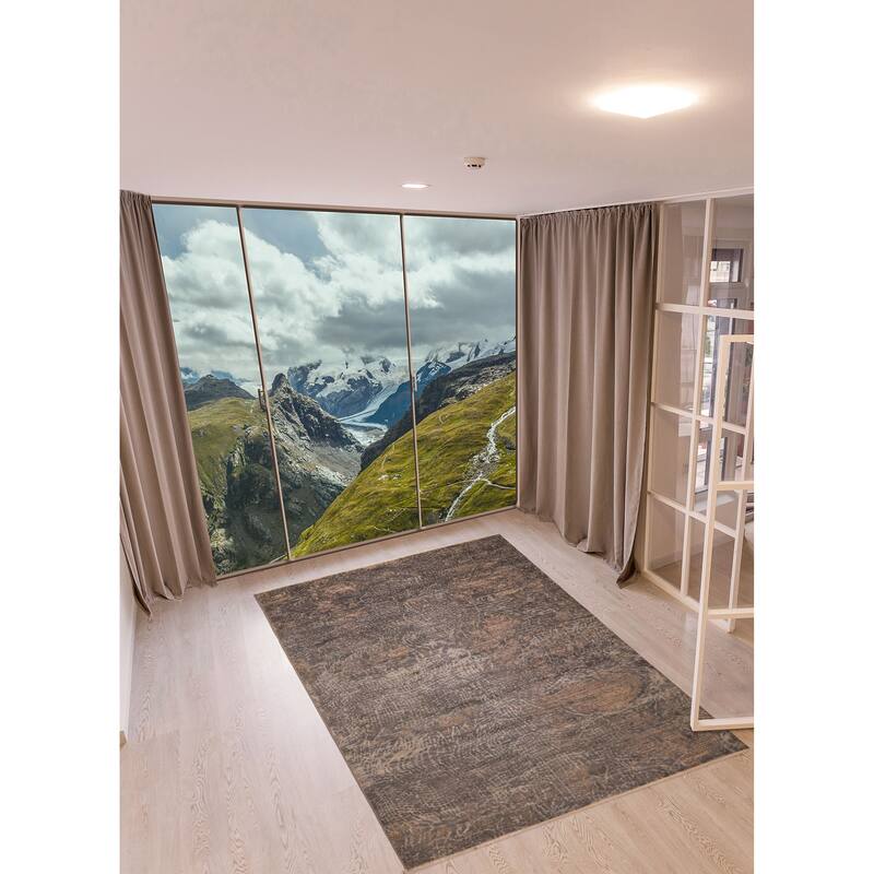 ECARPETGALLERY Hand-knotted Elysian Grey Wool Rug - 9'1 x 11'10