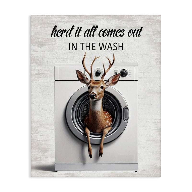 Stupell Herd It Comes Out In Wash Canvas Wall Art Design By Lettered and Lined - 24 x 30