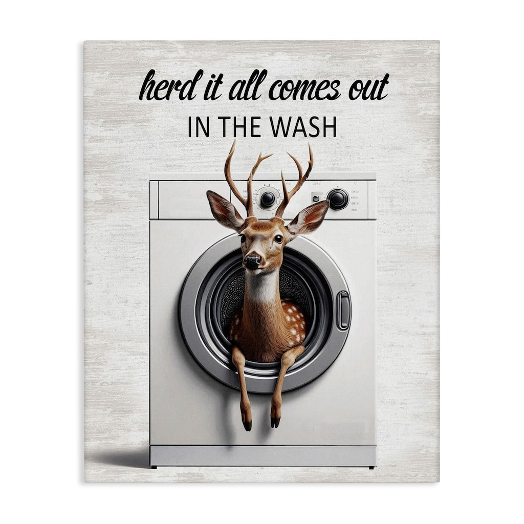 Stupell Herd It Comes Out In Wash Canvas Wall Art Design By Lettered and Lined