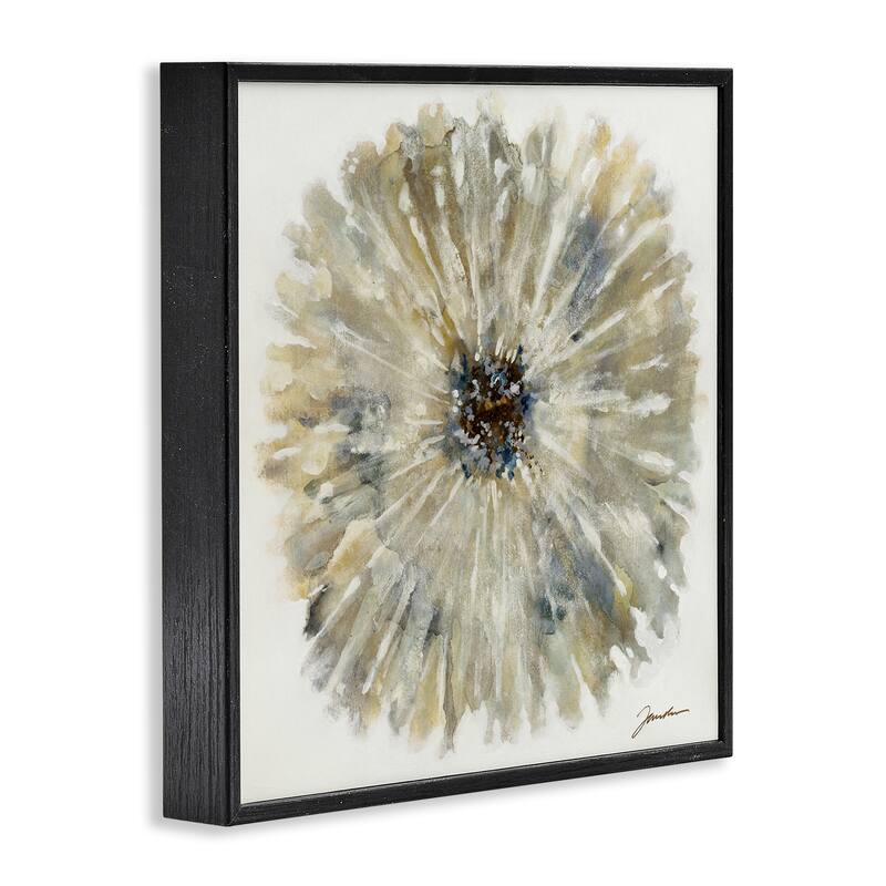 Stupell Neutral Rustic Abstract Flower Framed Giclee Art Design By Liz Jardine
