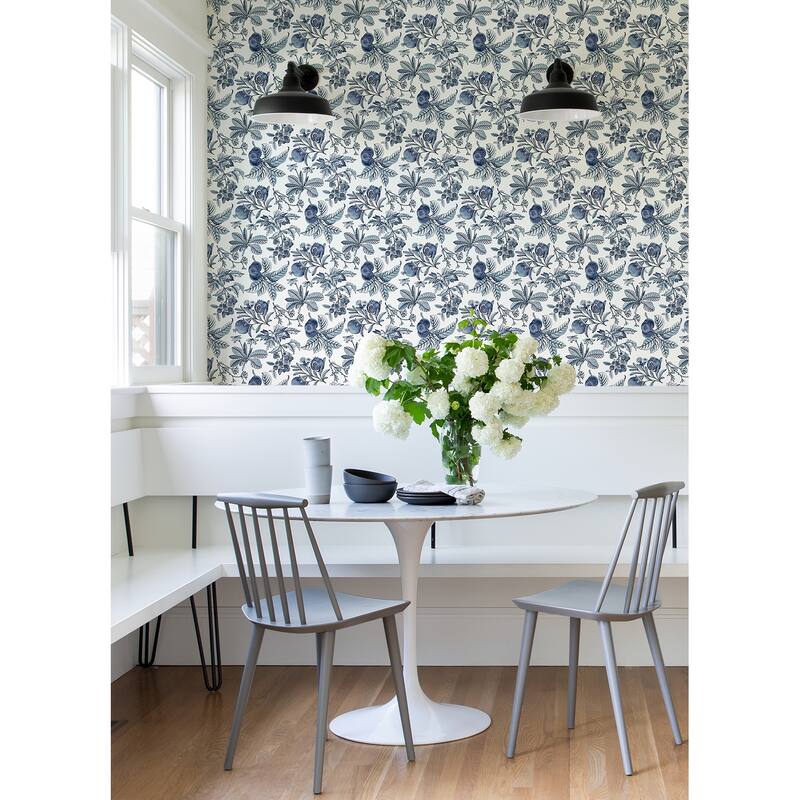 A-Street Prints Cecilia Blue Fruit Wallpaper