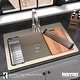 preview thumbnail 46 of 52, Karran Top Mount 33 in. Large Single Bowl Quartz Workstation Kitchen Sink