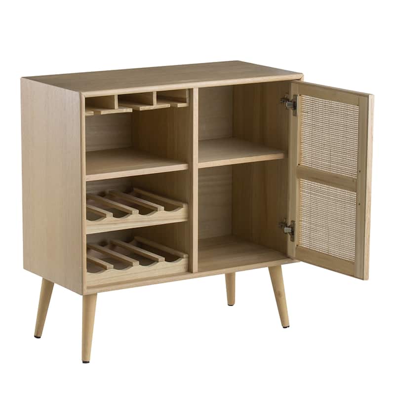 Wine Rack Single Door Cabinet - 30.75" - Beige