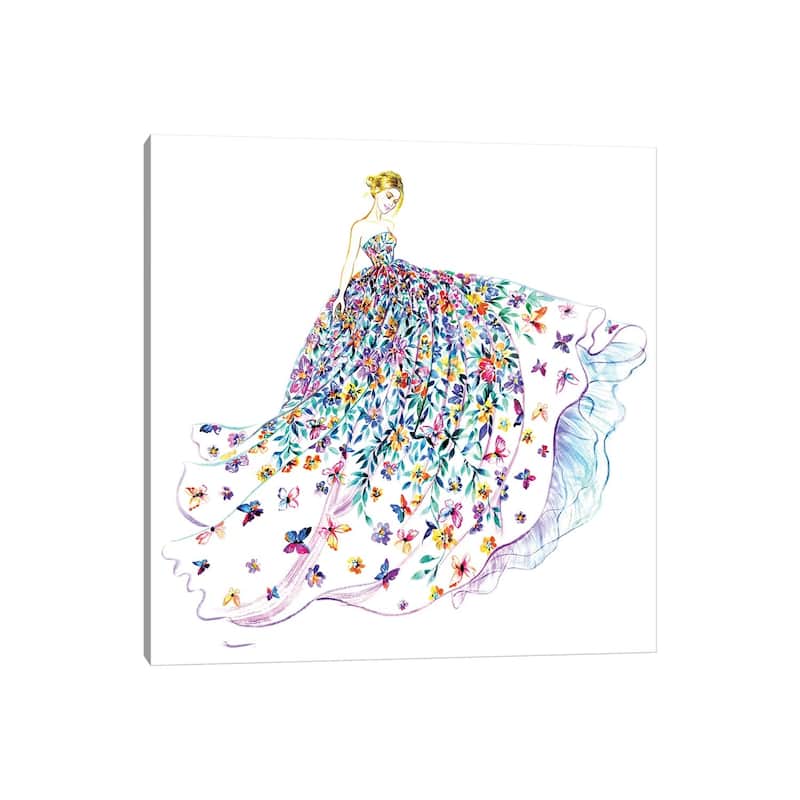 iCanvas "Flower Butterfly Dress" by Sunny Gu Canvas Print