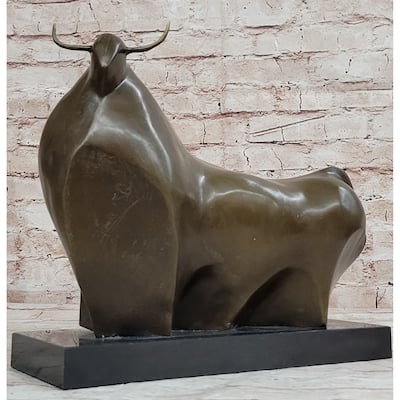 Abstract Bronze Metal Spanish Bull Sculpture Statue Fernando Botero Art