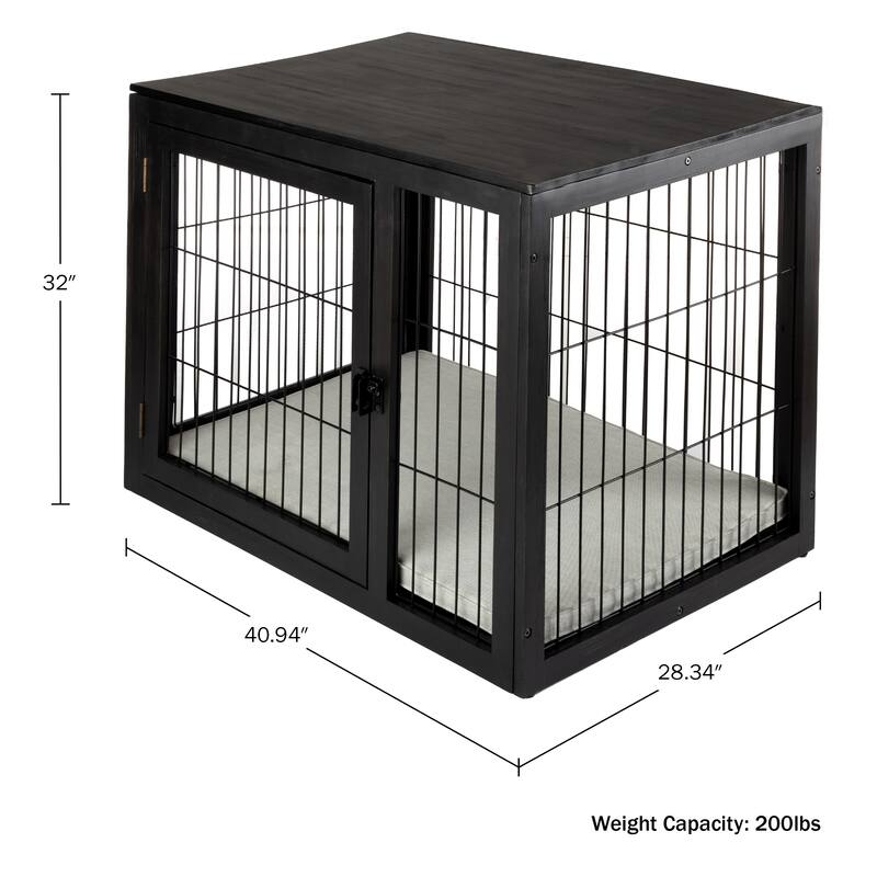 PETMAKER Furniture-Style Dog Crate with Double Doors and Cushion