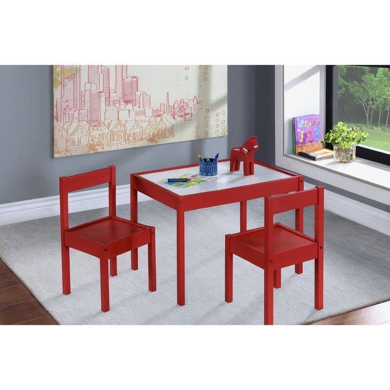 Olive & Opie Gibson 3-Piece Dry Erase Kids Table & Chair Set