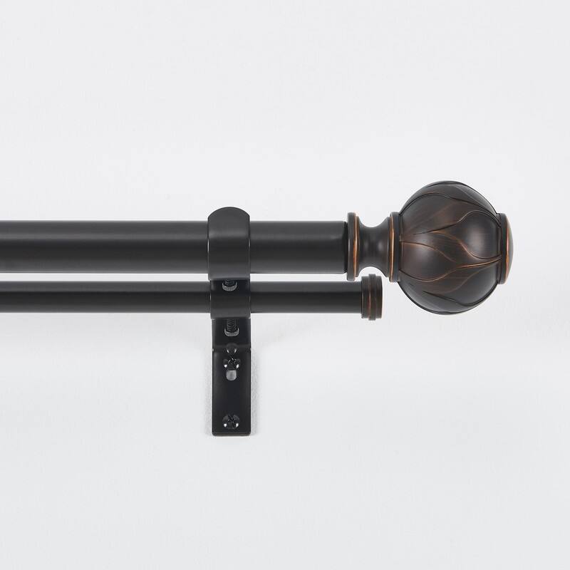 KAWOTI Adjustable Double Curtain Rod