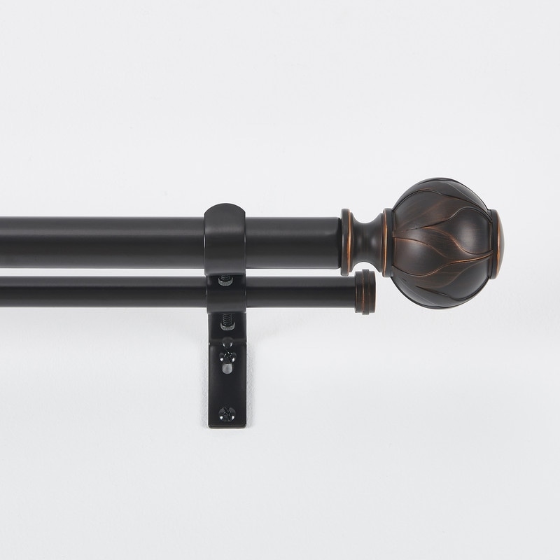 KAWOTI Adjustable Double Curtain Rod
