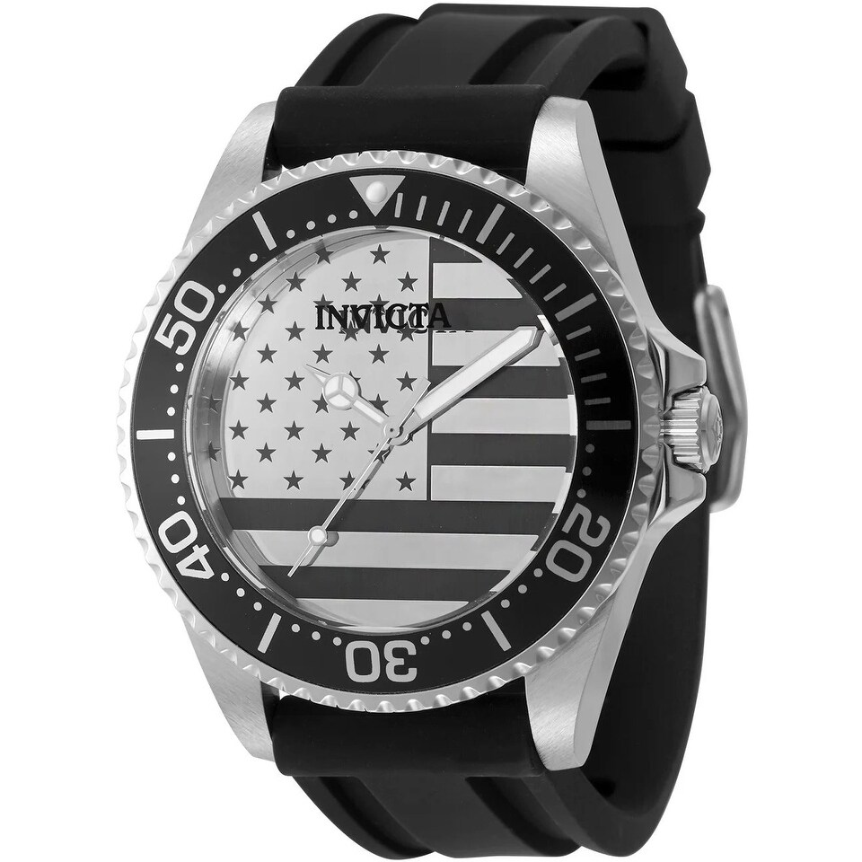 Invicta Men's Pro Diver Quartz PC21S Silver, Black Dial Watch
